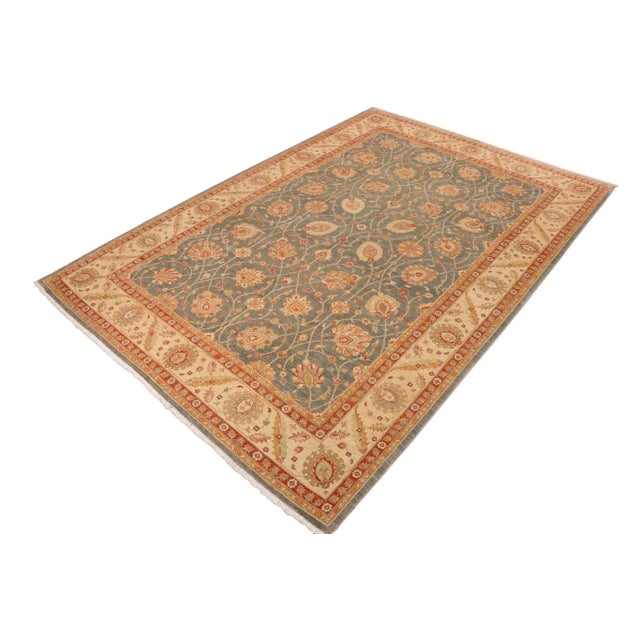 Boho Chic Ziegler Gray Beige Hand-Knotted Wool Rug - 10'0'' X 14'6'' For Sale In New York - Image 6 of 8