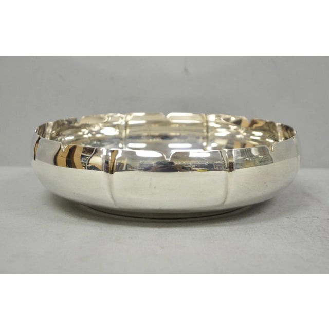 Vintage Lundt M-85 Silver Plated Round Scalloped Serving Candy Dish Bowl For Sale - Image 4 of 10