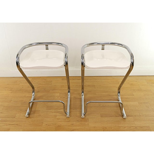 Vintage Bar Stools attributed to Börge Lindau and Bo Lindekrantz, Sweden, 1970s, Set of 2 For Sale - Image 6 of 6