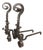 Early 20th Century Pair of Hand Forged Arts and Crafts Iron Andirons For Sale