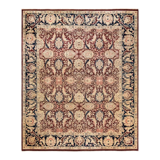 Red Mogul, One-of-a-Kind Hand-Knotted Area Rug in Red, 8' 1" x 9' 9" For Sale - Image 8 of 8