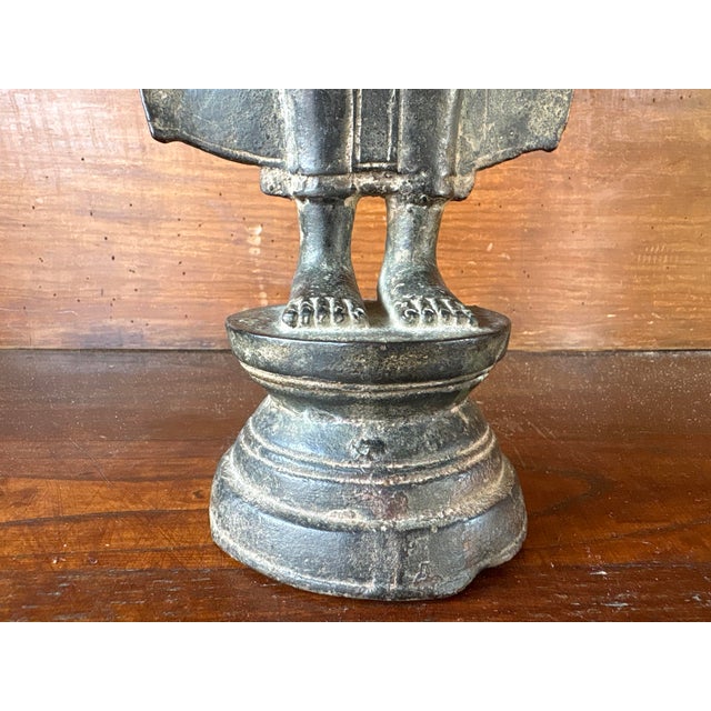 Black Burmese Artist, Mandalay Style Standing Buddha, Early 20th Century, Bronze For Sale - Image 8 of 15
