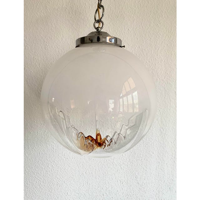 Vintage Murano Glass Hanging Lamp from Mazzega, 1970s For Sale - Image 7 of 9