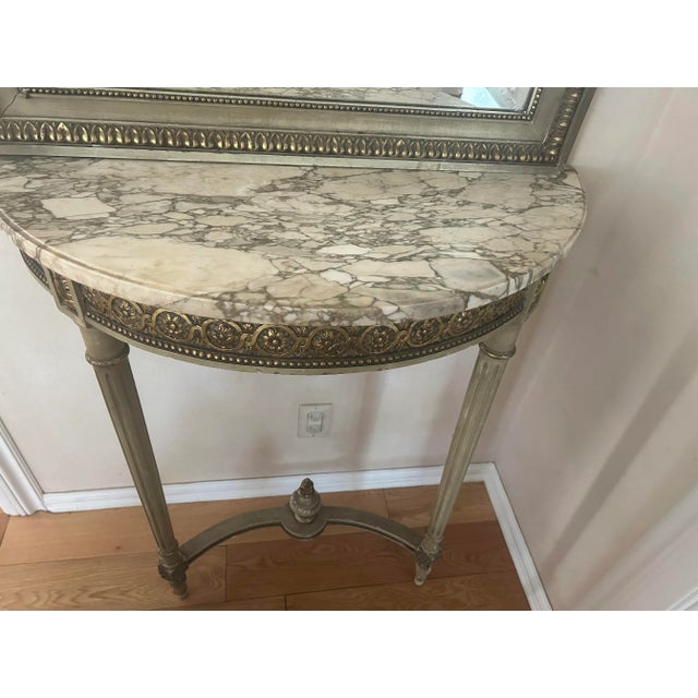 French Provincial 19th Century French Trumeau and Marble Top Console For Sale - Image 3 of 8