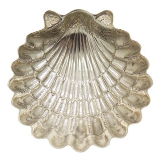 Vintage Italian Handmade Silver Shell Shaped Mini Bowl, 1970s For Sale