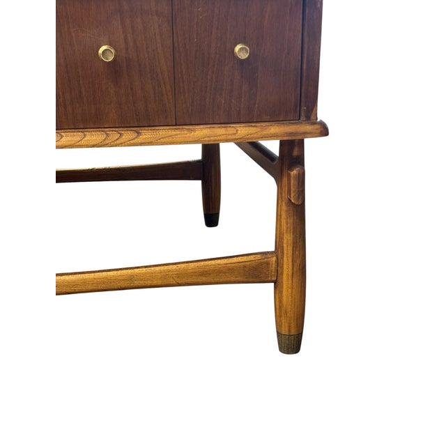 MCM Lane Furniture Walnut Ceramic Top Coffee Table For Sale In Greensboro - Image 6 of 11
