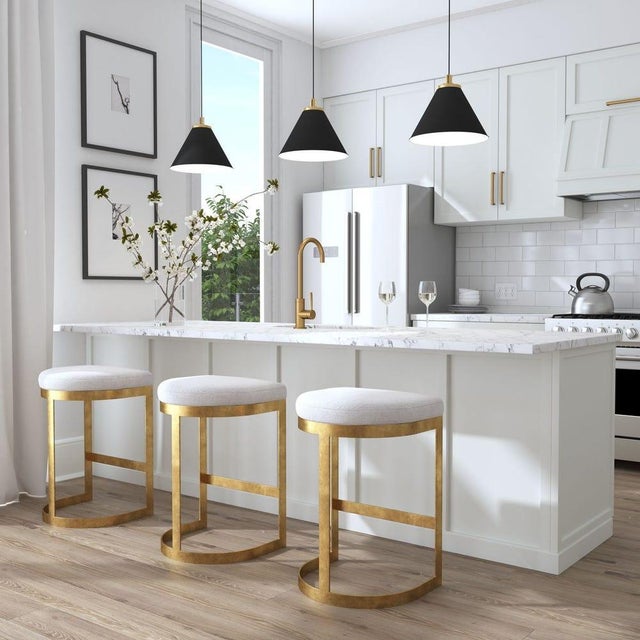 Metal Glam Counter Stool For Sale - Image 7 of 8