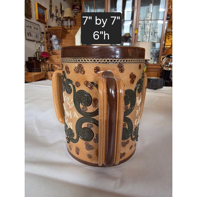 English Doulton Lambeth "Twit the Cup" Drinking Mug For Sale - Image 3 of 11