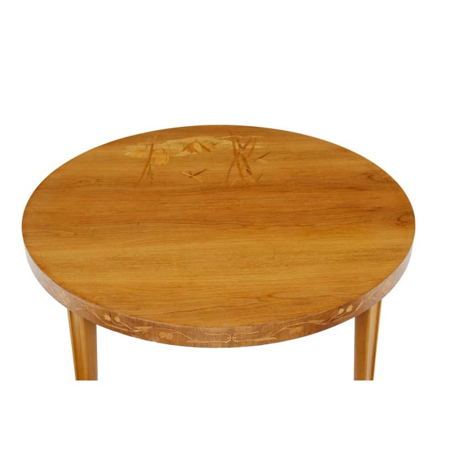 Mid-Century Scandinavian Inlaid Elm Coffee Table, 1950s For Sale - Image 4 of 8