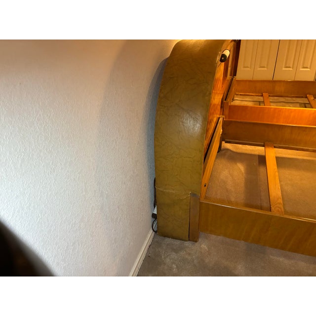 Wood 1930s Art Deco Twin Bed Pair Unit With Attached Cedar Chests For Sale - Image 7 of 12