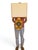Mustard Yellow Glazed Ceramic Lamp with Floral Diamond Pattern, Vallauris, France, 1960s For Sale - Image 12 of 13