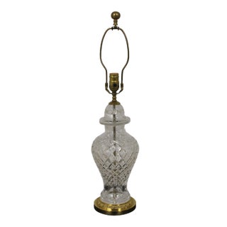Waterford Crystal Table Lamp with Brass Base For Sale