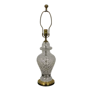 Waterford Crystal Table Lamp with Brass Base