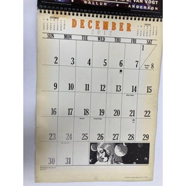 Paper Wonder Stories Calendar 1930's Covers by Gernsback-Frank R Paul Collectible For Sale - Image 7 of 13