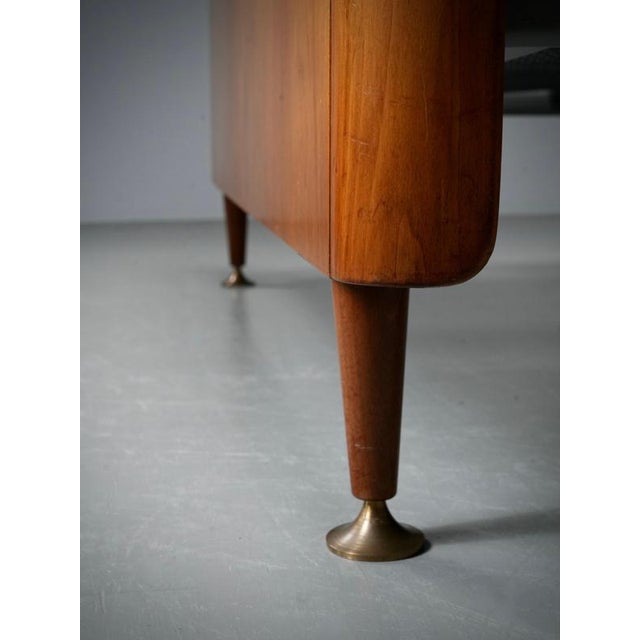 Brown Northern European Modern Double Bed with Integrated Floating Nightstands, 1950s For Sale - Image 8 of 13