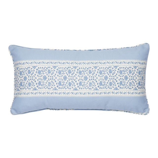 Schumacher x Mark D. Sikes Jasmine Indoor/Outdoor 12" Pillow in Indigo For Sale