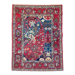 1940s Classical Mother-Daughter Rug, 4.9 x 6