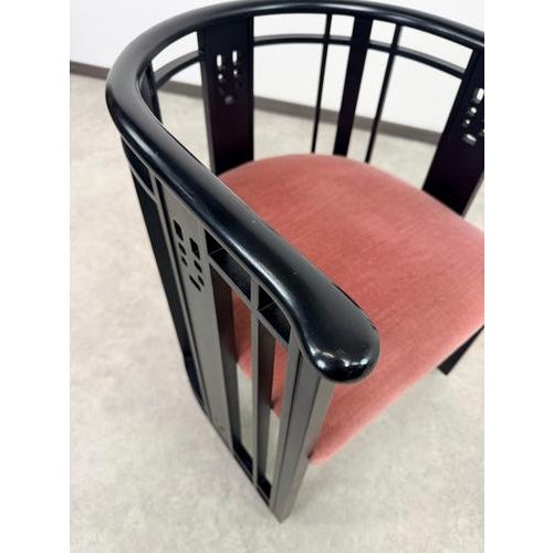 Postmodern Chat Barrel Armchairs attributed to Umberto Asnago for Giorgetti, Italy, 1980s, Set of 2 For Sale - Image 9 of 16
