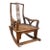 Mid 20th Century Chinese Hardwood Yoke-Back Rocking Chair With Cane Seat For Sale
