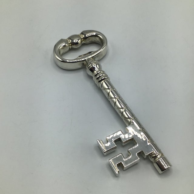 Godinger Silver Plated Skeleton Key Jigger/Bottle Opener and Skeleton Key Corkscrew-Set of 2 For Sale - Image 12 of 12