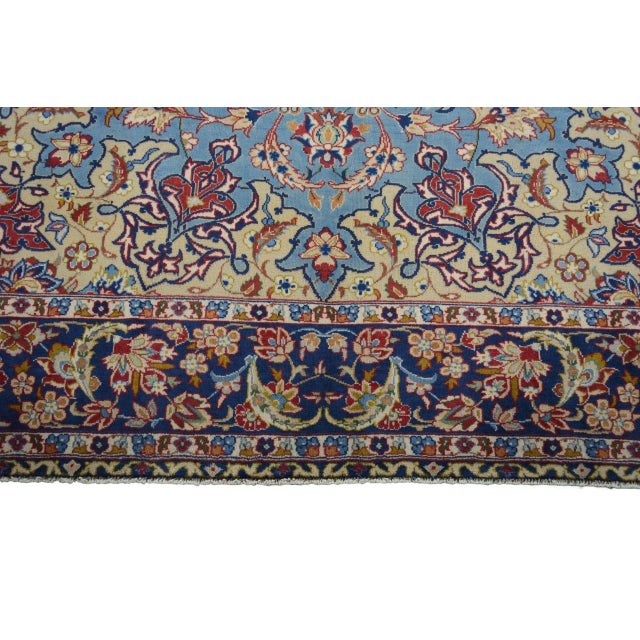 Blue Middle Eastern Hand-Knotted Isfahan Rug For Sale - Image 8 of 14