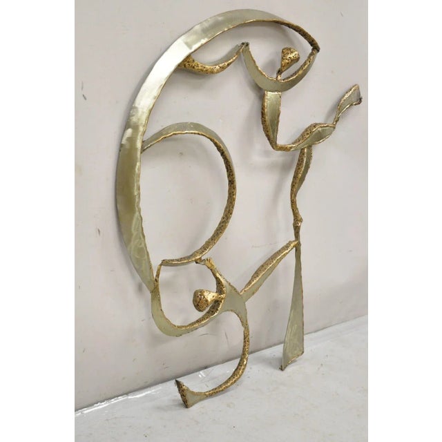 Colbert Collins 1980s Steel Metal Brutalist Ribbon Dancers Wall Art Sculpture. I was unable to locate the signature but we...