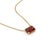 Contemporary Emerald-Cut Garnet Bar Solitaire Necklace in 18k Yellow Gold Plated For Sale - Image 3 of 4