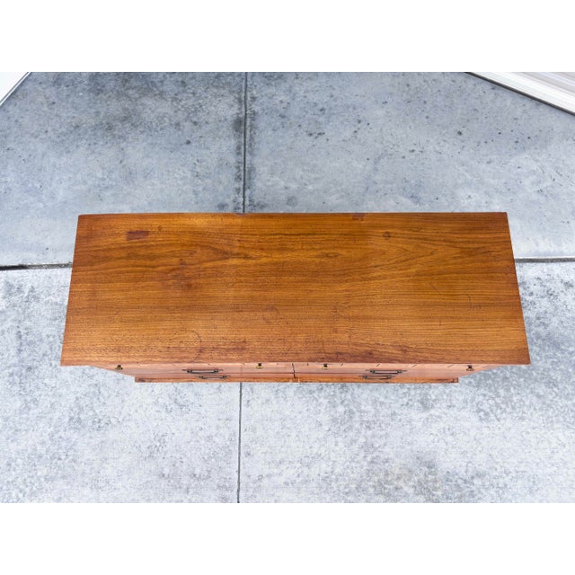 Mid-Century Walnut and Burl Wood Double Dresser by Lane, 1960s For Sale - Image 10 of 12