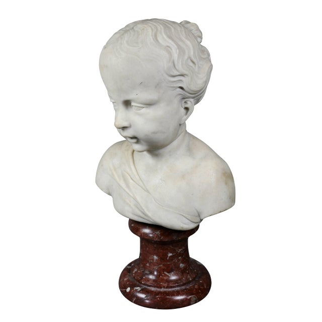 Louis XVI Marble Bust of a Young Boy For Sale - Image 4 of 7