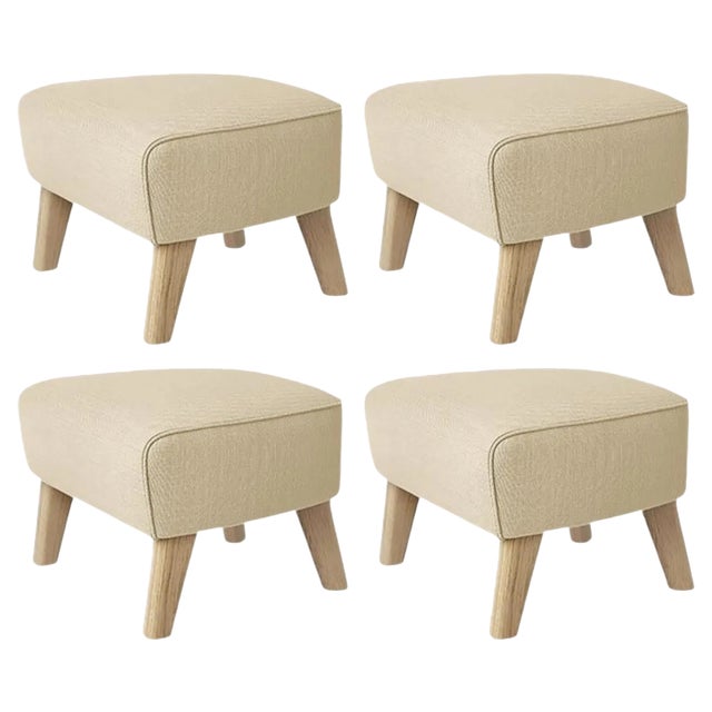 Sand and Natural Oak Sahco Zero Footstool by Lassen, Set of 4 For Sale