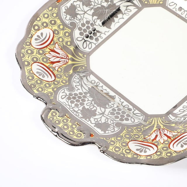 White Art Deco Wedgewood Porcelain Floral and Grapevine White Gold Overlay Silver Dish For Sale - Image 8 of 15