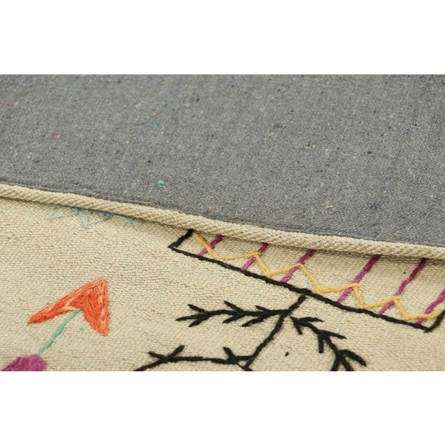 Textile Rug & Kilim’s Suzani Style Kilim Runner Rug With Polychromatic Pictorials For Sale - Image 7 of 7