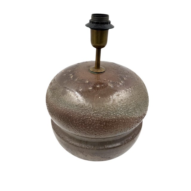 Brown Mid-Century Modern Brown Ceramic Lamp Base, France 1960s For Sale - Image 8 of 12