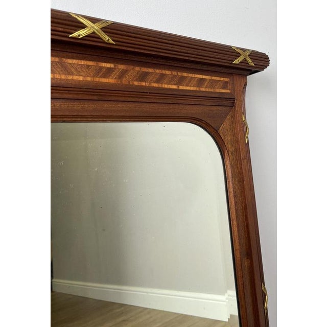 Antique French Walnut Wall Mirror For Sale - Image 5 of 13