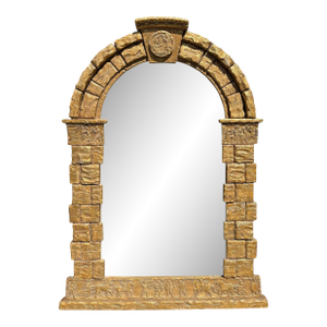 17th C Style Roman Castle Giltwood Frieze Mirror