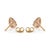 Contemporary 1.27ct Pink Tourmaline Carved Leaf Stud Earrings in 14k Yellow Gold- A Pair For Sale - Image 9 of 15