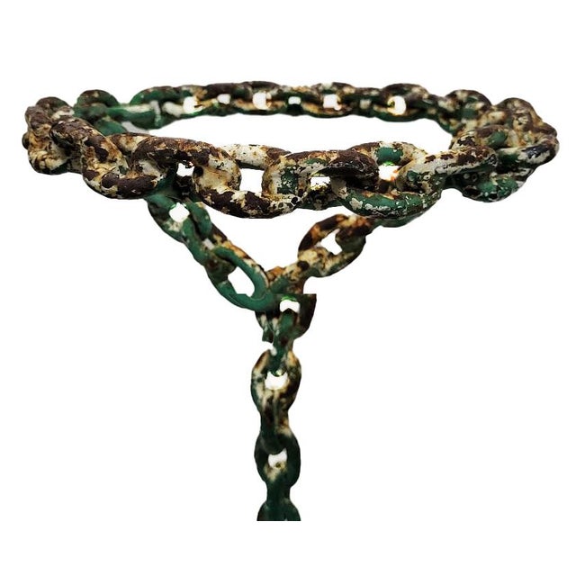 Mid-Century Modern 1970s Mid-Century Modern Brutalist Welded Iron Chain Link Stand For Sale - Image 3 of 5