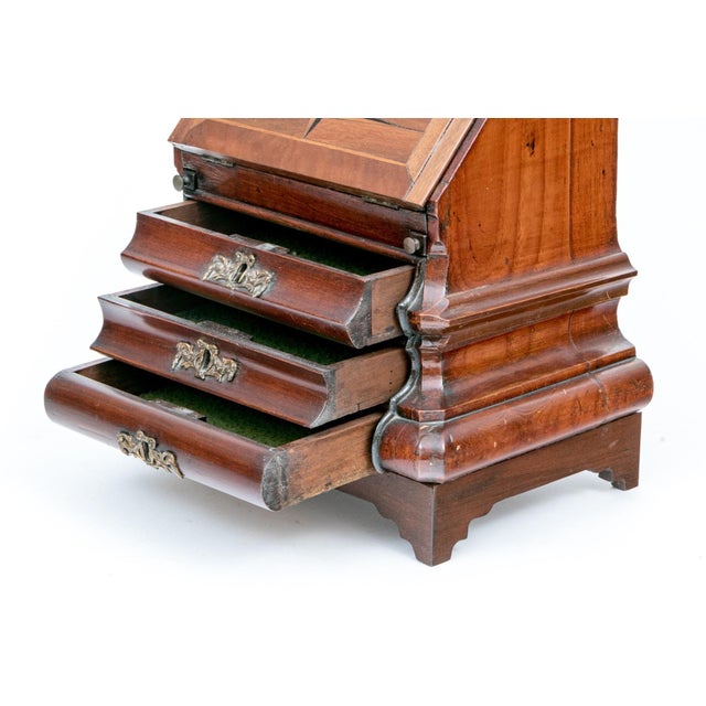 Antique Salesman Sample English Walnut Secretary Bookcase For Sale - Image 11 of 18
