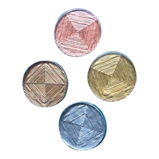 Vintage Geometric Design Epoxy Coasters - Set of 4 For Sale