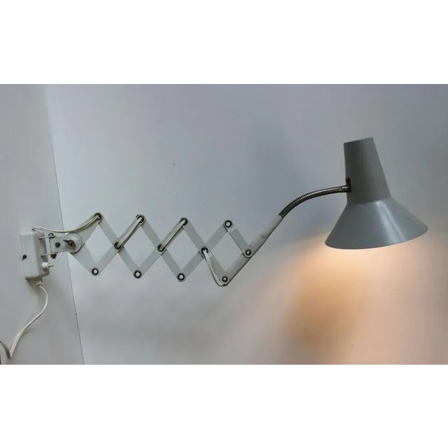 Industrial Industrial Scissor Wall Lamp, 1950s For Sale - Image 3 of 12