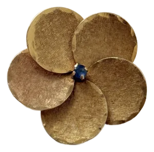 Vintage Mid Century Carl Art 10k Gold Dogwood Blossom Seed Pearl Brooch Pin