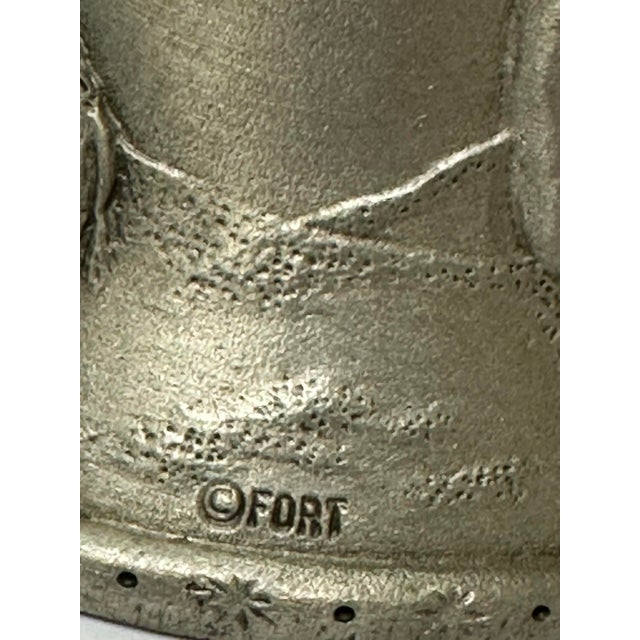 Vintage Late 20th Century Angel/Nativity Scenery Pewter Bell For Sale - Image 10 of 12