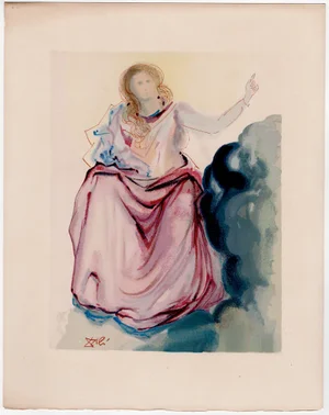 Salvador Dali, Beatrice Resolves Dante's Doubts, 1964, Original Woodcut