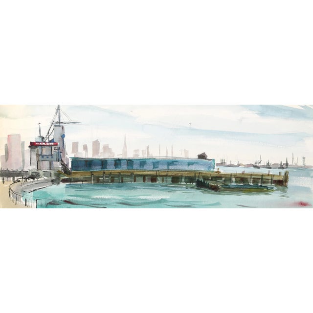 Artist: Eve Nethercott, American (1925 - 2015) Title: Dock (P5.7) Year: circa 1960 Medium: Watercolor on Paper Size: 7.5 x...