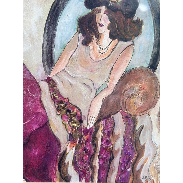 1990s Linda Denison Signed & Numbered Original Artwork 23/40 – Ornate Framed Wall Art – 23.5” X 18.5” For Sale - Image 10 of 11