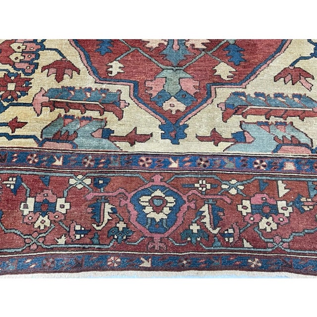 Antique Persian Serapi Rug 9’9” X 12’4” For Sale - Image 4 of 9