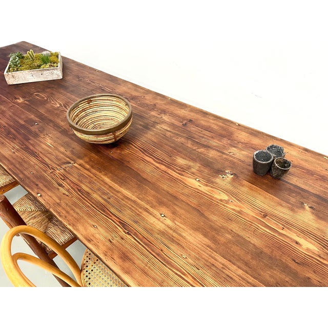 Large Pine Farm Table, 1950s For Sale - Image 11 of 18