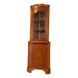 Corner Display Cabinet with Glass, 1960s For Sale