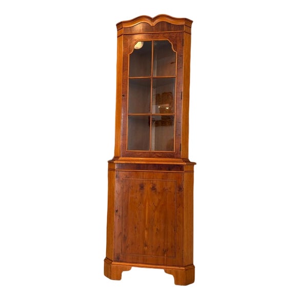 Corner Display Cabinet with Glass, 1960s For Sale