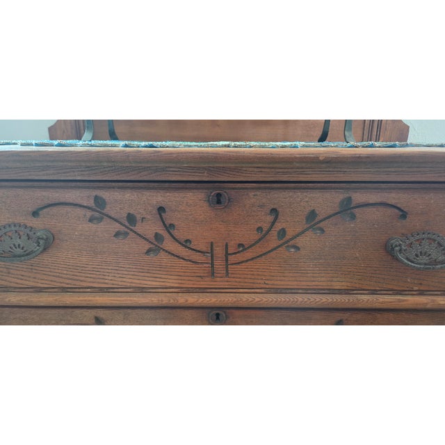 Early 20th Century Antique Oak Dresser With Tilting Mirror For Sale - Image 5 of 7